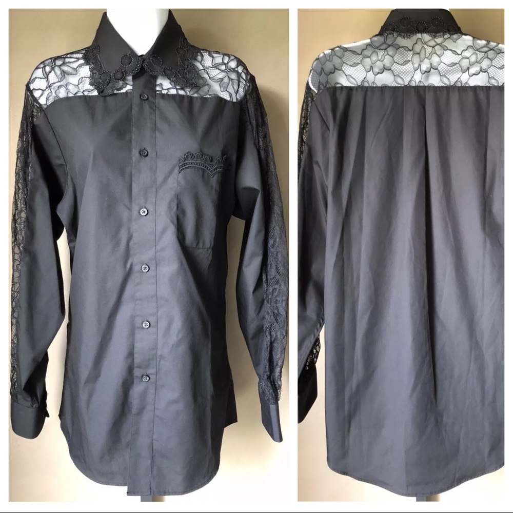 Anna Sui Top Button Lace Detail Size PS